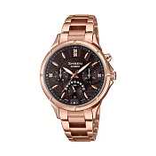 CASIO卡西歐  SHEEN系列 典雅手錶 SHE-3046PG-8A)-黑x玫瑰金