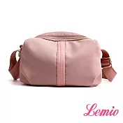 【Lemio】防潑水單肩撞色貝殼小包(粉紅)