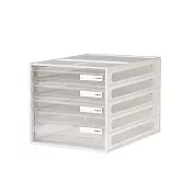 樹德-livinbox A4桌上文件資料櫃(4抽) DD-1213 簡約白