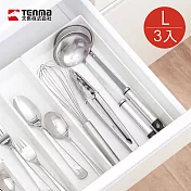 【日本天馬】抽屜分隔/鏡櫃用ABS化妝品餐具收納籃 L-3入