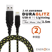 ENERGEA DuraGlitz 超強編織耐彎折A-Lightning快速充電線1.5m 萊姆綠