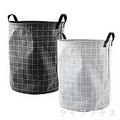 平帆系/格紋圓形收納洗衣籃-2入組