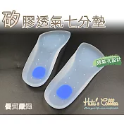 糊塗鞋匠 優質鞋材 C185 矽膠透氣七分墊(雙) S 19.5cm