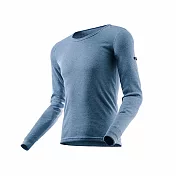 Route8八號公路 男 WARM 圓領抗菌保暖衣2XL麻藍