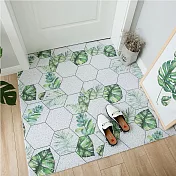 【巴芙洛】超大北歐風刮泥可裁剪絲圈門口地墊50x80cm 清新綠葉