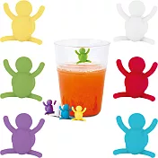 《GHIDINI》吸盤式杯子標記組6入(繽紛小人)