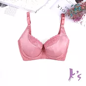 【K’s 凱恩絲】有氧蠶絲光緞初戀玫瑰包覆內衣B69款34/75D粉桔色