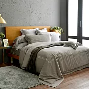 法國CASA BELLE《皇室香緹》雙人天絲刺繡四件式防蹣抗菌吸濕排汗兩用被床包組 灰色