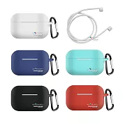 完美套裝 AirPods Pro 耳機盒保護套+柔軟防丟耳機繩(附掛勾)天使白
