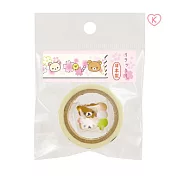 San-X 拉拉熊櫻花紛飛系列紙膠帶＋橡皮擦組。 白桃