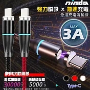 NISDA for Type-C 3A 磁吸漁網編織傳輸充電線-150cm紅