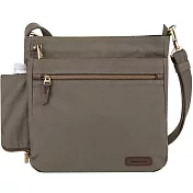 《TRAVELON》Courier帆布方型四層防盜斜背包(棕)