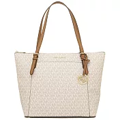 MICHAEL KORS 防刮皮革經典托特包-白白