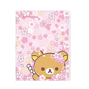 San-X 拉拉熊櫻花紛飛系列開夾鏈袋文件夾。懶熊