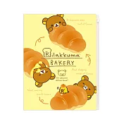 San-X 拉拉熊幸福麵包店系列系雙開夾鏈袋文件夾。奶油麵包