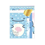 San-X 鯨鯊先生玩樂小藍鯨系列信紙組4柄。鯨鯊先生