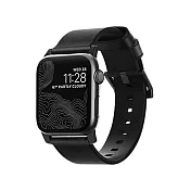 美國NOMADxHORWEEN Apple Watch專用質樸黑皮革錶帶-42/44mm 黑皮黑扣
