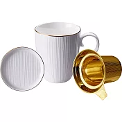 《Tokyo Design》附蓋濾茶馬克杯(直紋325ml)