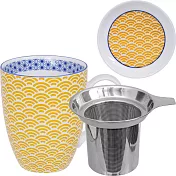 《Tokyo Design》附蓋濾茶馬克杯(圖騰黃325ml)