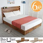 Homelike 喜家居雙人加大6尺日式床台組(1909) 積層木