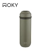 【WOKY 沃廚】JIN真瓷系列-輕量隨行陶瓷保溫瓶400ML-升級版(5色可選) 軍綠