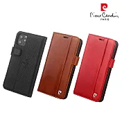 法國皮爾卡登 iPhone 11 Pro真皮側翻磁扣式卡袋款手機皮套 黑色