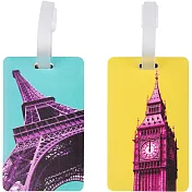 《TRAVELON》行李掛牌2件(鐵塔鐘樓)