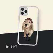 INJOYmall for iPhone XS 奶油臘腸犬 透明耐衝擊防摔 手機殼