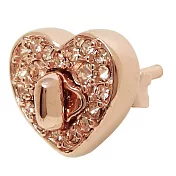 COACH 心型鑲水鑽耳環-玫瑰金