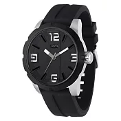 Levi’s 詭影任務立體時標時尚腕錶-黑x銀時標