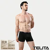 【TELITA】彈性素色平口褲/四角褲 M 黑色