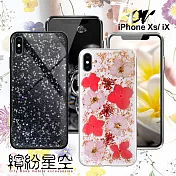 CITYBOSS for iPhone Xs/ iPhone X 璀璨花紛全包防滑保護殼-紫蕊/金色飛燕金色飛燕
