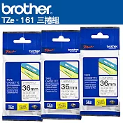 Brother TZe-161 護貝標籤帶 ( 36mm 透明底黑字 )-3入組