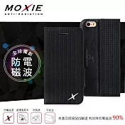 Moxie X-Shell iPhone 7 / 8 / SE 2 (4.7吋) 防電磁波 編織紋真皮手機皮套 / 紳士黑黑色