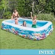 【INTEX】海底世界長方型特大游泳池305x183x56cm(1020L)6歲+(58485)