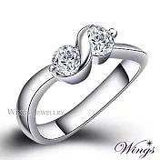 【WINGS】八心八箭戒指《戀戀心語》|精鍍白K金 輕奢系列 7號