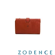 ZODENCE NIKO義大利植鞣革鑰匙零錢包 橘紅