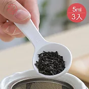 【日本霜山】防潮防結塊珪藻土量匙(附刻度)-白-5ml-3入