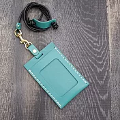 Be Two 手工皮件 ∣ 直式植鞣革牛皮識別證套 真皮證件套 工作證套 票卡夾 萬用票夾 卡套05Tiffany綠色植鞣革