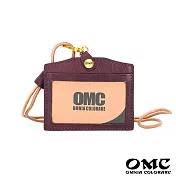 【OMC】義大利植鞣牛皮橫式識別證套悠遊卡套(8色)紫色