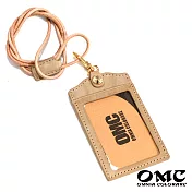 【OMC】【OMC】歐洲植鞣牛皮直式識別證套悠遊卡套(8色)卡其