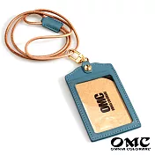 【OMC】【OMC】歐洲植鞣牛皮直式識別證套悠遊卡套(8色)灰藍