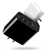 智慧型電流電壓顯示 大電流3.4A 三孔USB充電器(二入)白色二個