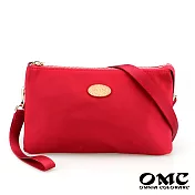 【OMC】時尚風範三層式小包手拿包斜背包(5色) 紅