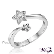【WINGS】精鍍白K金戒指《星願》|纖細百搭 優雅輕奢款 6號