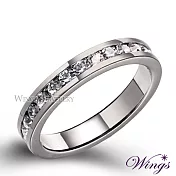 【WINGS】精鍍白K金戒指《銀河》|通體排鑽線戒.日常輕奢系列 5號