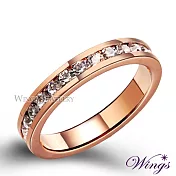 【WINGS】精鍍玫瑰金戒指《玫瑰銀河》|通體排鑽線戒.日常輕奢系列 6號