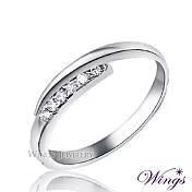 【WINGS】星盼.精鍍白K金纖細微鑲戒指|輕奢線戒系列 7號