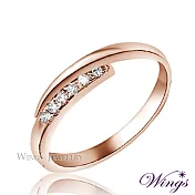 【WINGS】星盼.精鍍玫瑰金纖細微鑲戒指|輕奢線戒系列 4號