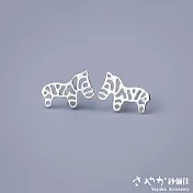 【Sayaka紗彌佳】純銀可愛動物系列鏤空小斑馬造型耳環 -單一款式